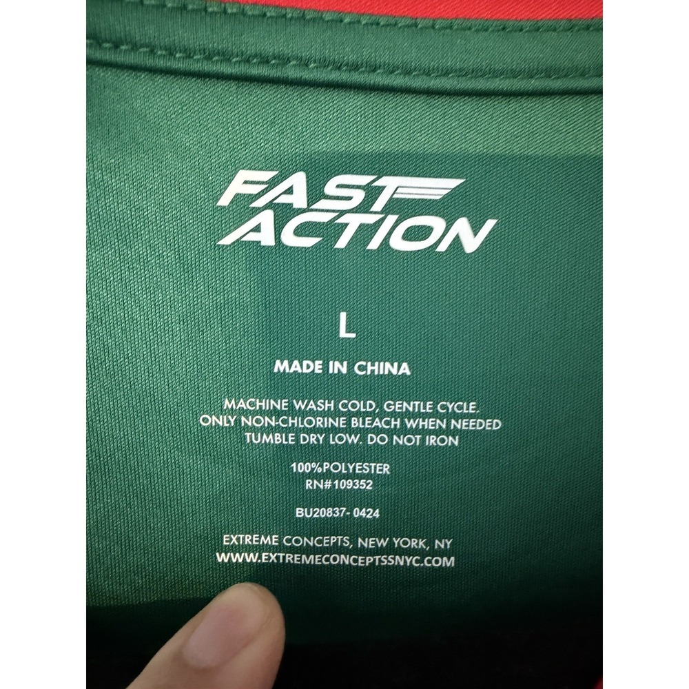 Mens Fast Action Size Large Mexico Soccer Futbol Shirt Jersey Green NWOT - Picture 5 of 6